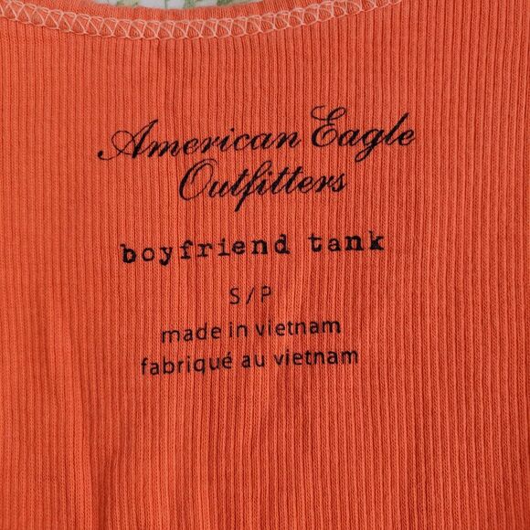 American Eagle Womens Boyfriend Tank Top Size S Racerback Ribbed Metallic Thread - Picture 2 of 7